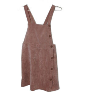 Art Class XL (14/16) Pink Corduroy Overall Dress Pockets Adjustable Straps